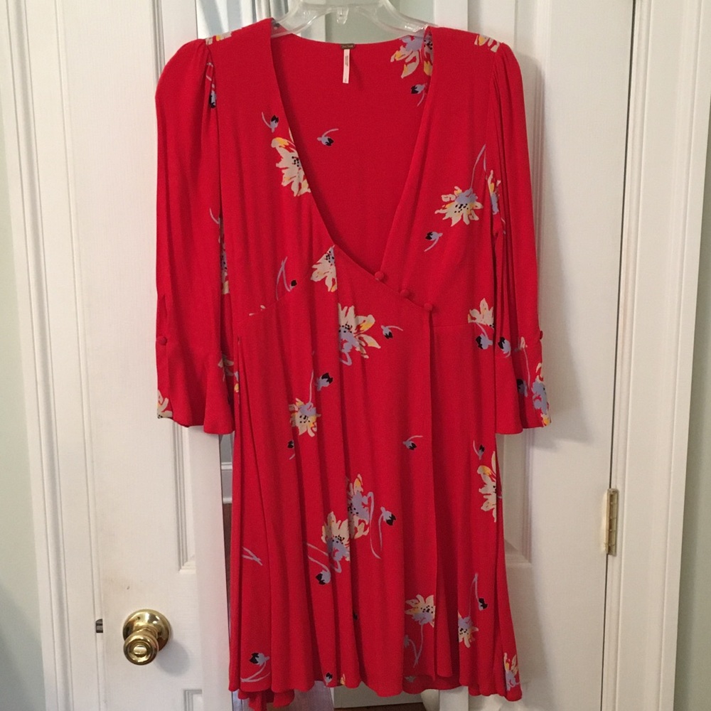 Red floral Free People dress